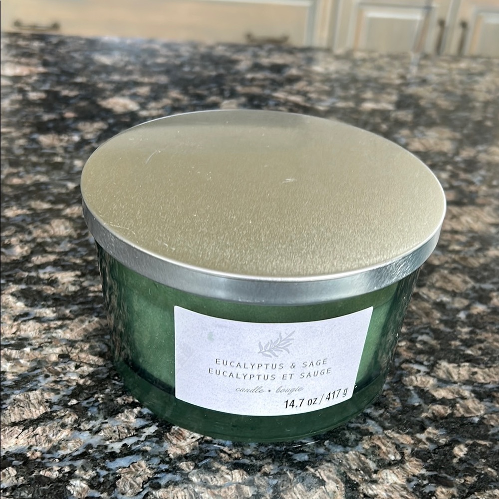 ASHLAND HOME FRAGRANCE COLLECTION EUCALYPTUS & SAGE  3 WICK CANDLE NWT